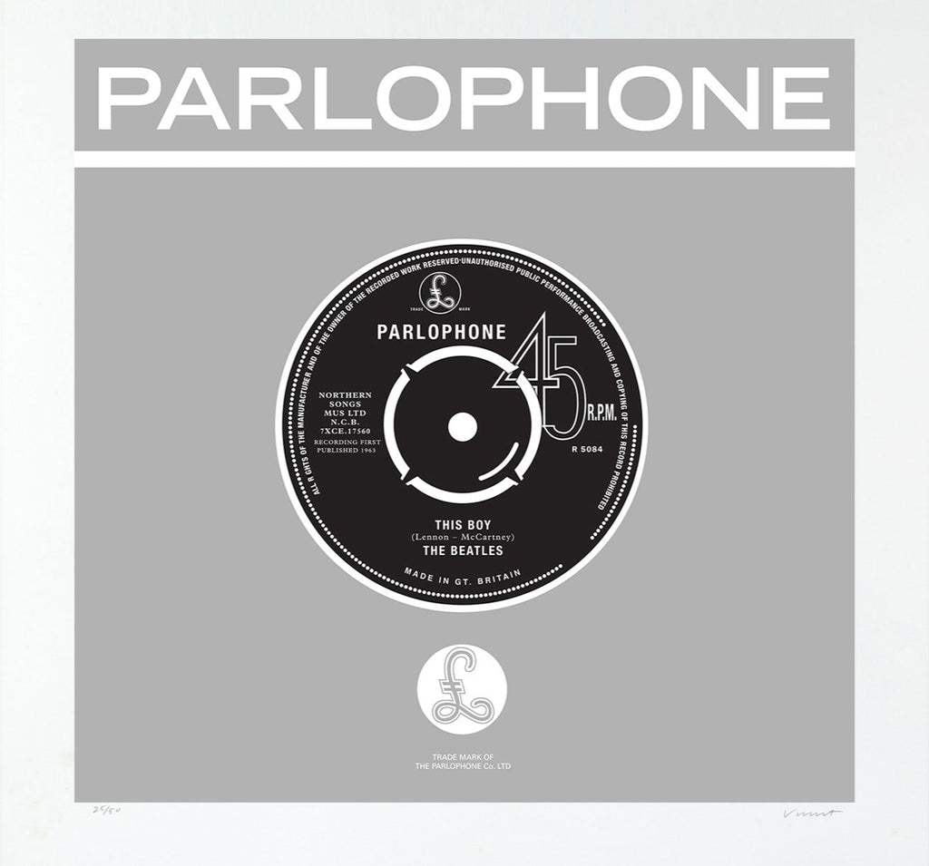 Unframed print of The Beatles Parlophone silkcreen